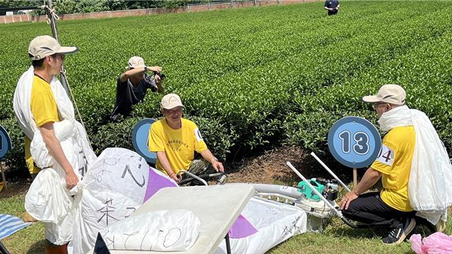 新茶農操作機械採茶收茶，快速又量多，但茶葉不夠完整是缺點。（嘉縣府提供／廖素慧嘉縣傳真）