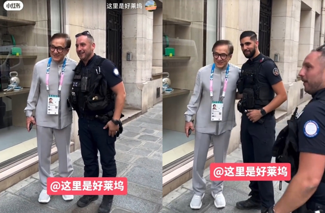 成龍來者不拒一一答應合影。（圖／翻攝自小紅書）