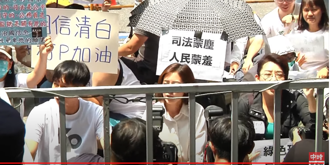 台北市议员黄瀞莹、陈宥丞、林珍羽都现身。（取自直播）