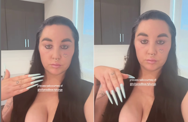 亚曼达拜恩晒出自拍影片。（图／翻摄自amandaamandaamanda1986 IG）