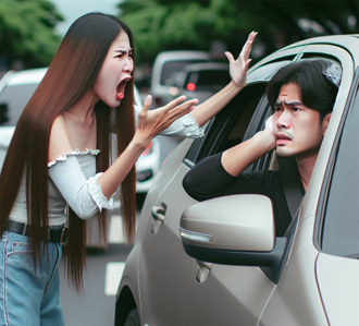 女逆向超车失败 竟连甩男驾驶10巴掌 施暴片疯传