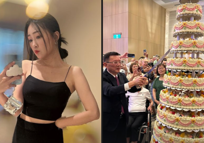 丫头（詹子晴）日前晒出参加公公73岁寿宴的照片。（图／翻摄自丫头 IG）