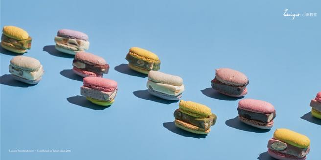 小茶栽堂中秋礼盒马卡龙牛轧糖，採用法式纯手工做法与马卡龙完美搭配。（小茶栽堂提供／吴娮翎台北传真）