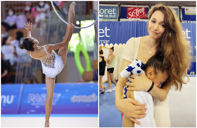 瑞莎透露练习场地温度高达42度，导致小选手不舒服想吐。（图／瑞莎 Larisa脸书）