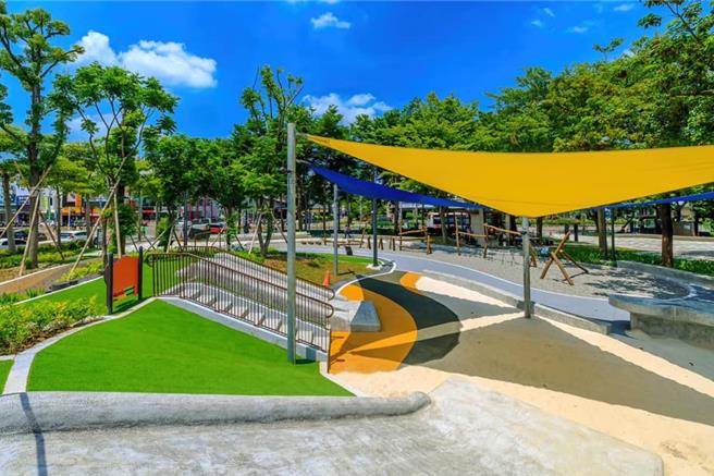 桃园龙潭运动公园改造共融式公园11月开放。(刘荧隆提供／吕筱蝉桃园传真)