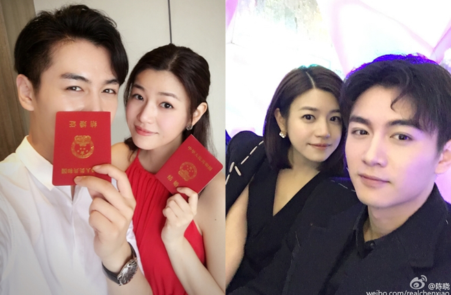 陈妍希、陈晓频传婚变。（图／翻摄自陈晓、陈妍希michelle微博）