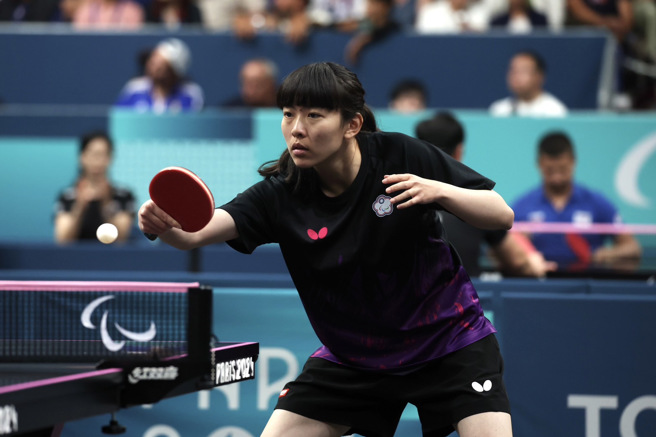 巴黎帕运女单TT10级选手林姿妤不敌澳洲选手，止步8强。(照片/教育部体育署提供)