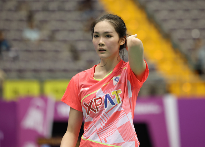 去年台北羽球公开赛打进会内赛女单4强的泰国正妹球员碧查梦，今年再度报名参赛，可惜在会外赛铩羽。（中华羽协提供）