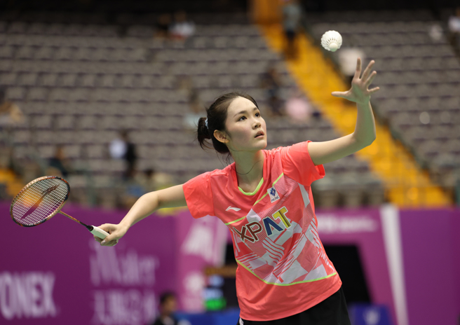 去年台北羽球公开赛打进会内赛女单4强的泰国正妹球员碧查梦，今年再度报名参赛，可惜在会外赛铩羽。（中华羽协提供）