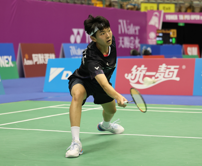 台湾选手洪毅婷在2024台北羽球公开赛女单会外赛连过两关，顺利晋级会内赛。（中华羽协提供）