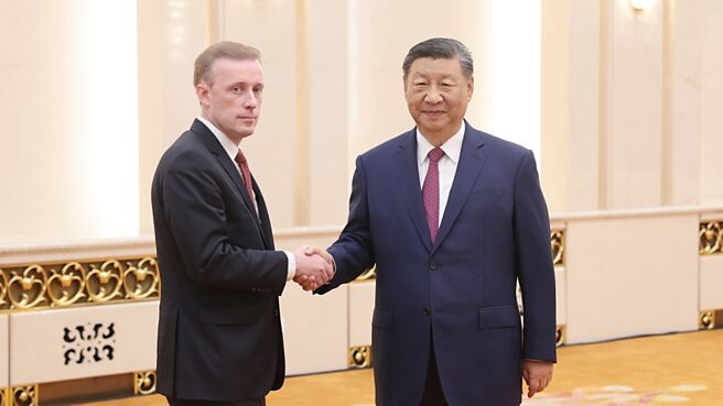 美國國家安全顧問蘇利文訪中獲得高規格接待，並獲習近平接見。（圖／中新社）