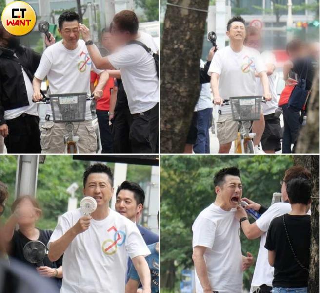 因为当天气温逼近34度高温，哈林不断露出奇葩脸表情包。（图／本刊摄影组）