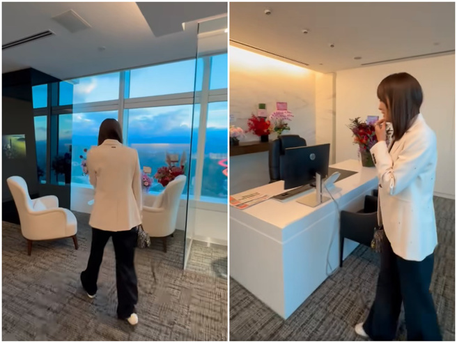 贾永婕的办公室很气派。（贾永婕脸书）