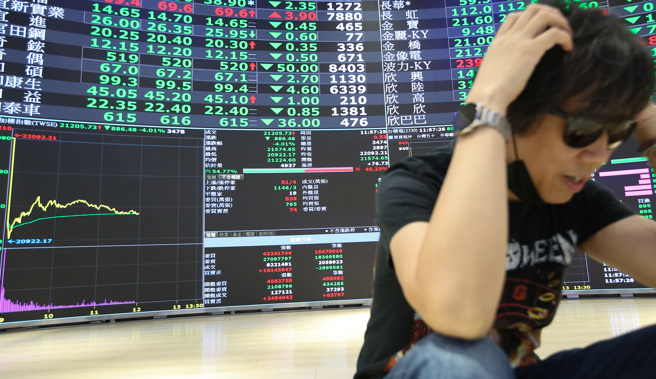 台股受美股重挫衝击下杀逾千点，状况十分惨烈。（图／陈俊吉摄）