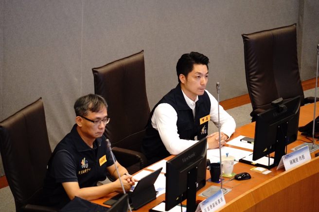 台北市長蔣萬安主持台北市政府颱風整備會議。（台北市政府提供）