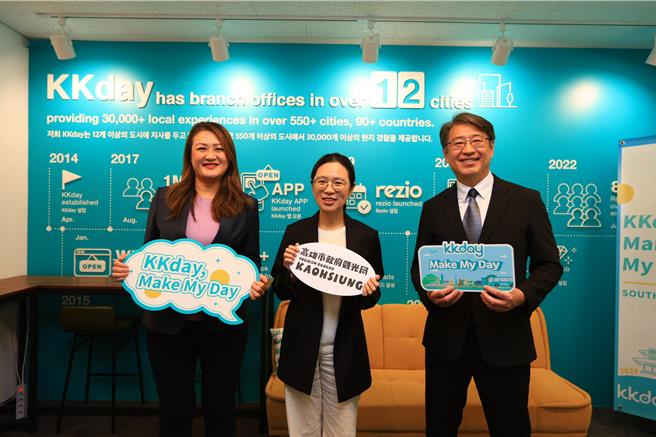 高雄觀光隊拜訪KKDAY韓國辦公室。（高市觀光局提供）