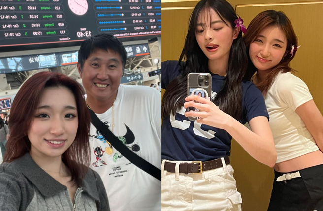 许铭杰（左图右）十分支持女儿娟娟，与好友池田穂乃花（右图左）在日本工作。（图／IG@jenjen_wa_taiwanjin）