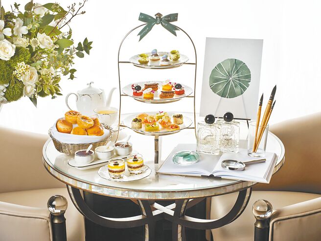 台北文华东方酒店携手法国艺术香氛品牌Diptyque，于9月3日起至10月31日在「青隅」推出「探秘自然」下午茶飨宴。（台北文华东方酒店提供）