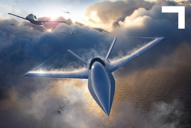 「先鋒」構型源自於諾格集團401型無人機（右）概念，再經數位工具修改後成為437型無人機。（取自諾格臉書）