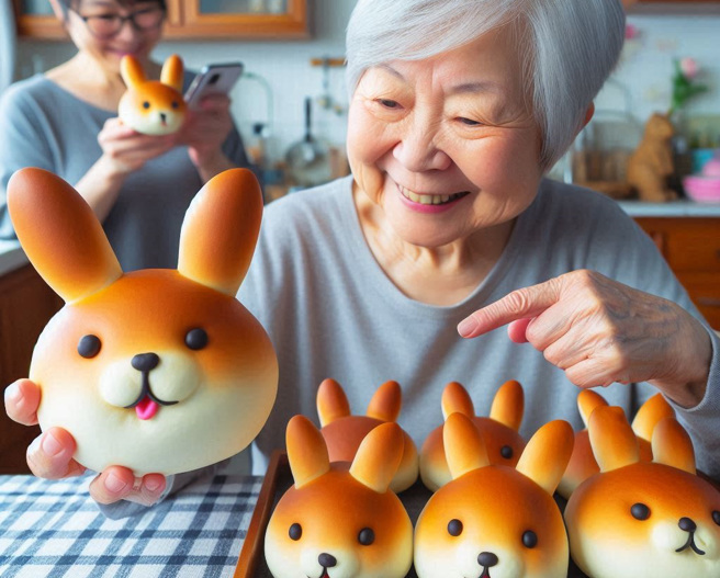 便利商店店員分享，遇到一位阿嬤客人稱想買「壽桃」，最後才發現對方指的是兔子外型的豆沙包。（示意圖／AI生成）