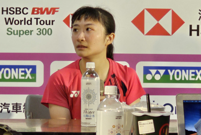 羽球女將楊育綺選手生涯最後一場正式比賽，對手是寶島天后戴資穎。（陳筱琳攝）