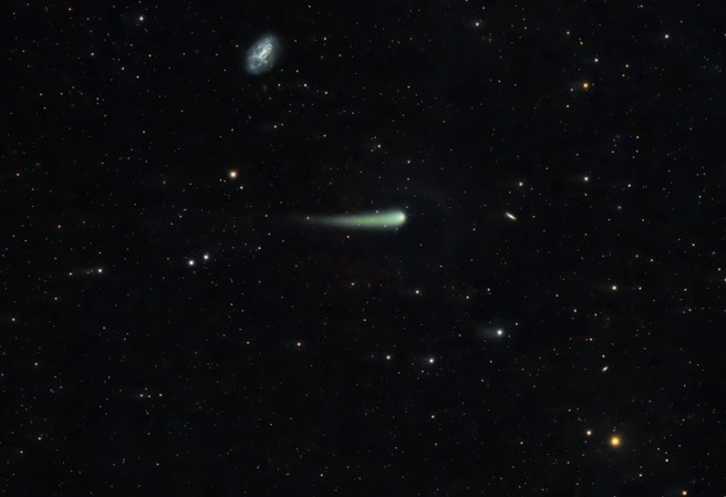 今年4月，美國觀測者在亞歷桑納州拍到紫金山-阿特拉斯彗星。(圖/Elmiko)