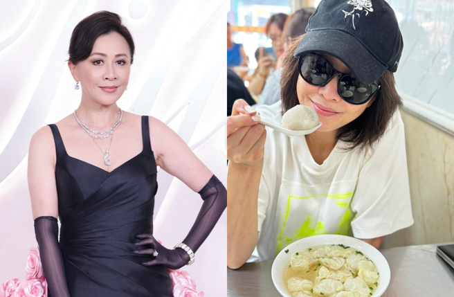 劉嘉玲回鄉吃平價美食，一身行頭竟成焦點。（圖／中時資料照、IG@carinalau1208）