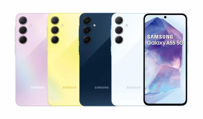 Galaxy A55 5G是《ePrice 比價王》8月點閱排行榜第一名。（三星提供）