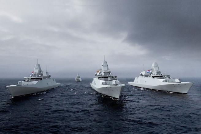 荷兰将增购2艘「未来反潜巡防舰」，提升北大西洋与印太海域的部署能量。图为其值勤想像图。（取自达门造船集团「X」帐号）