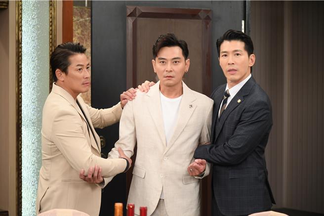江宏恩（左起）、陳冠霖、黃少祺在《願望》兄弟情因背叛而不再。（三立提供）