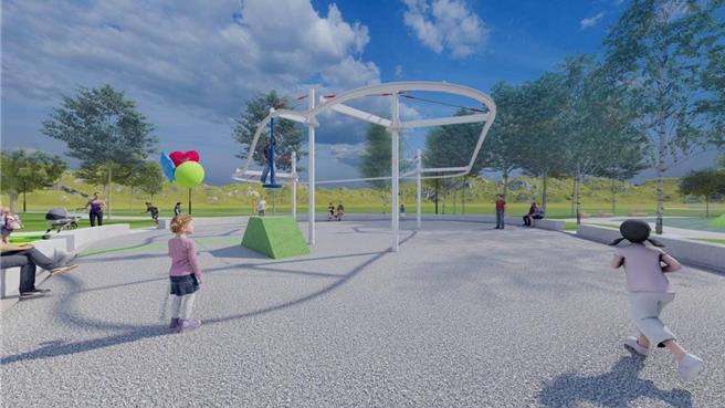 溪湖镇中央公园将设置充满速度感及刺激性的环状滑轨。（示意图，溪湖镇公所提供／叶静美彰化传真）