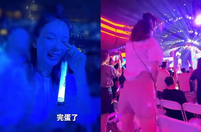 Melody在张惠妹演唱会上又哭又笑嗨翻。（图／翻摄自Melody 小红书）