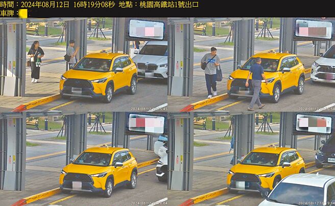 桃園市警察局推動科技執法，7月1日起桃園高鐵站1號門、8號門臨時接送區，在原先的「違規停車偵測科技執法設備」加設2支「前置攝影鏡頭」，以拍攝前車牌，與5、6月相比，7、8月平均每日取締46.5件，違規情形上升69％。（警方提供／賴佑維桃園傳真）