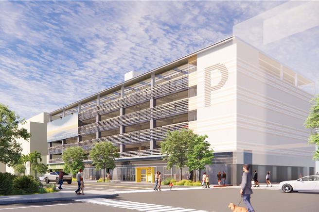 新营区新东里停五立体停车场新建工程，将建置一座地上4层的立体停车场。（台南市政府提供／张毓翎台南传真）