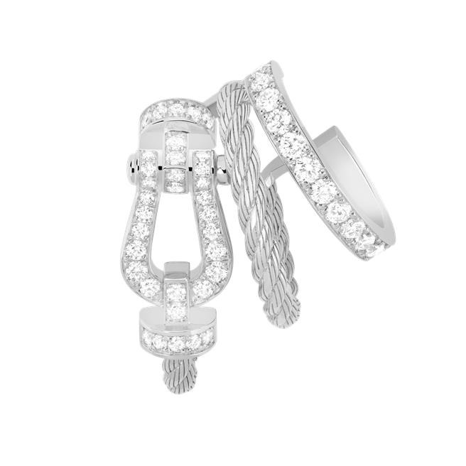 Fred Force 10系列Multirows耳環，白金及鑽石，售價39萬1500元。（Fred提供／黃唯淯台北傳真）