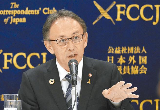 日本冲绳县知事玉城丹尼檔案照。（美联社）