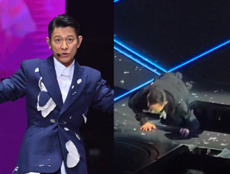 劉德華演唱會又出舞台意外　唱到一半「踩空重摔」