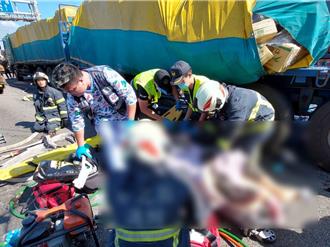 國3租賃車遭撞夾成「鐵餅」　國道警點出大型車常見違規樣態