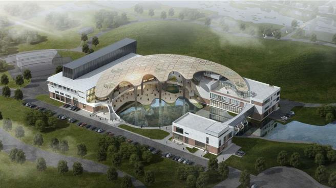 云林布袋戏传习中心的掌形钢构工程因钢价涨幅大，钢构公司不愿履约。（本报资料照片）