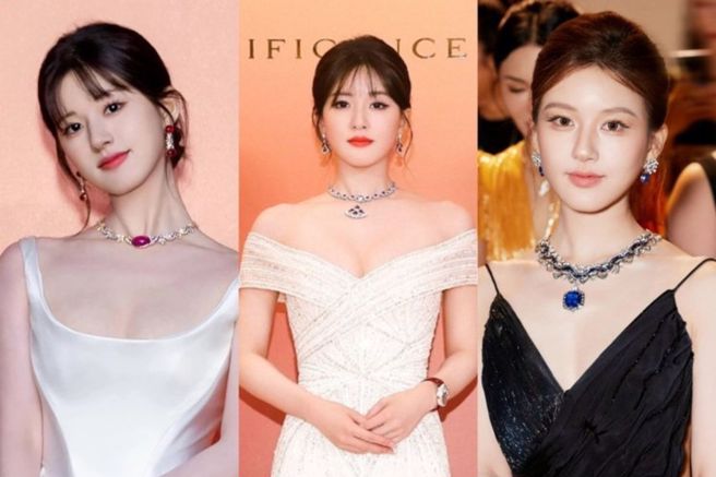 有網友將趙露思2022年至2024年間出席品牌的照片做對比。（圖／翻攝自微博）
