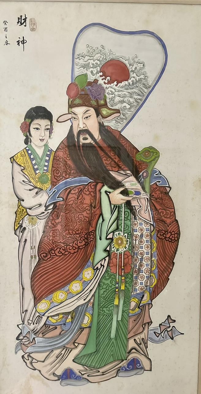 許黃彩好最近醉心佛畫。（許黃彩好提供／寶智華台南傳真）