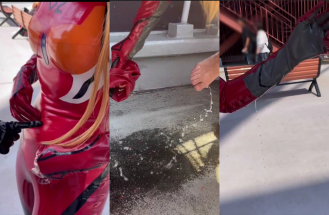 网红笑说，从没想过因为汗水爆红。（图／X＠ぐりこ）