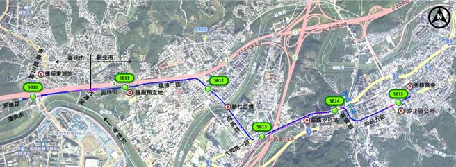 捷运汐东线路线图。（翻摄自新北市政府施政成果网）