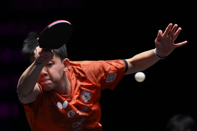 「柚子同学」高承睿（见图）在WTT冠军赛澳门站，爆冷击败大陆强敌林高远，挺进8强。（图／新华社）
