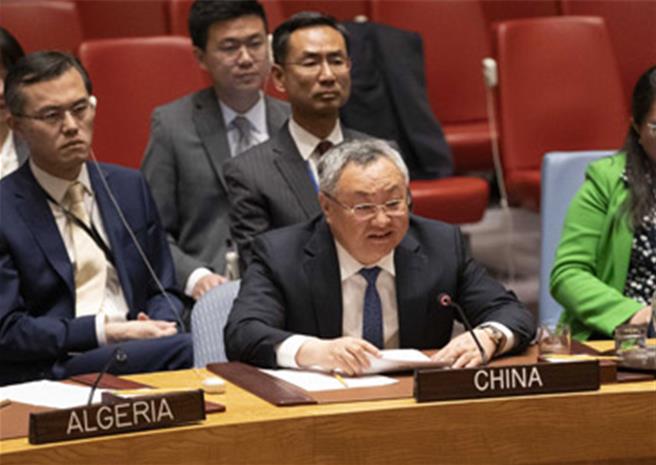 陸駐聯大代表傅聰籲已開發國家應繼續履行官方發展援助承諾。（大陸常駐聯合國代表團）