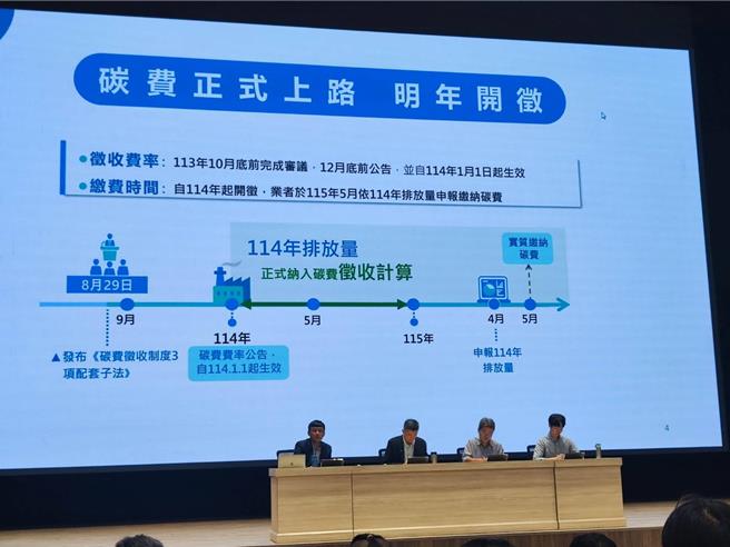 環境部近日公布碳費收取三子法，13日舉行首場說明會。（林良齊攝）