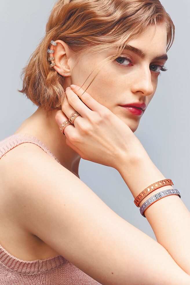 My Dior珠寶以Lady Dior包上的籐格紋Cannage為設計元素。（DIOR提供）