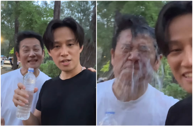 徐乃麟和儿子徐新洋在公园唱歌，结果被偷袭。（图／摄自 IG@nailin.hsu） 