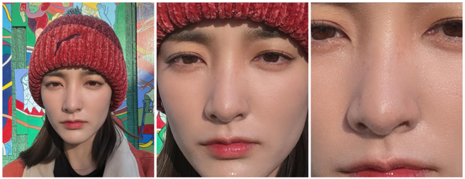 王净晒放大自拍，真实肤况被看光。（图／翻摄自王净 IG）