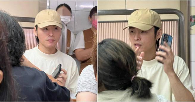 讀者捕獲野生展榮吃火鍋。（圖／讀者提供）